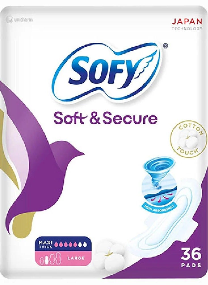 Large Soft & Safe Sanitary Pads with Wings 30+6